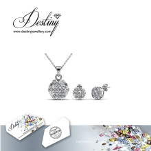 La valeur destin bijoux cristal de Swarovski brillant pendentif et boucles d’oreilles